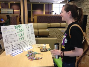 Adelyn Gillon stopped by to check out the board!