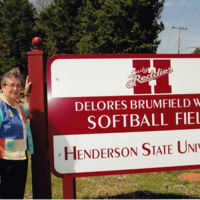 Dolores Brumsfield White at Henderson State University Softball Field