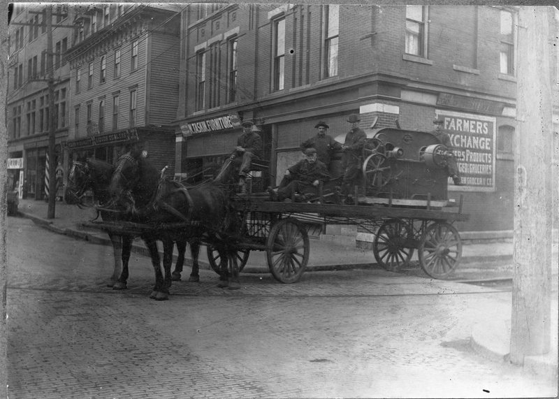 James Hunter Machine Company wagon with textile machine.jpg